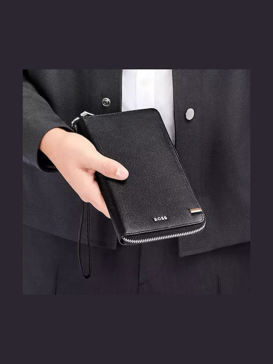 Leather Men's Wallet Travel Black