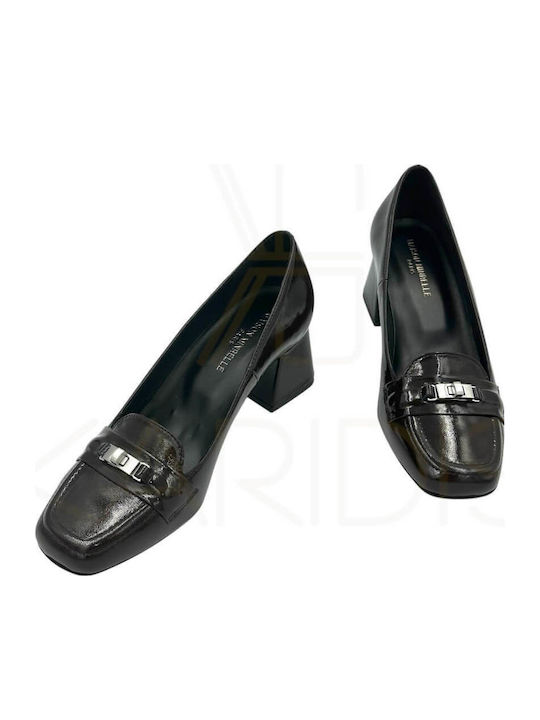 Patent Leather Brown Medium Heels