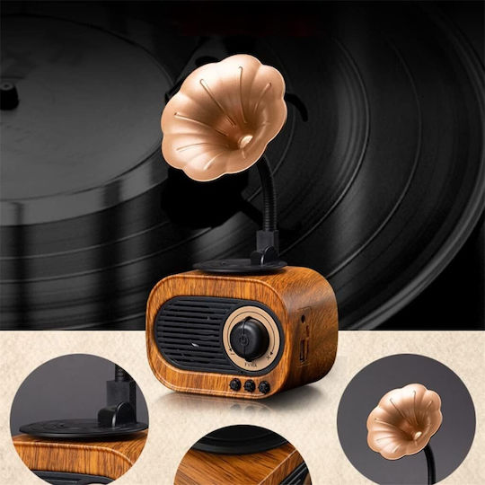 Old Street Audio Ηχείο Bluetooth 5W με Ραδιόφωνο και Διάρκεια Μπαταρίας έως 3 ώρες Καφέ