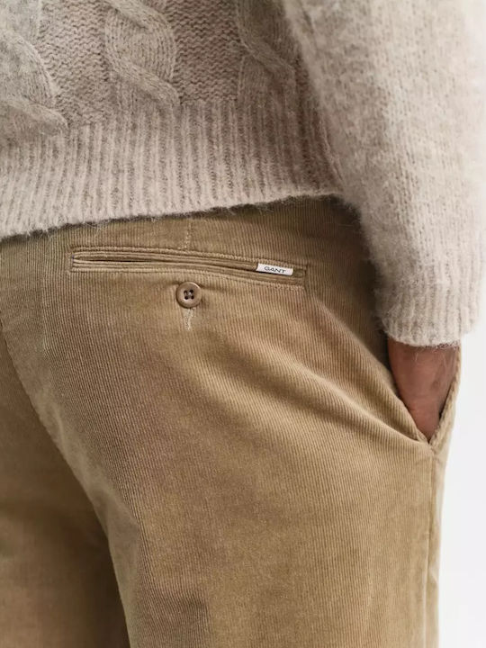 Trousers Chino Elastic in Slim Fit Beige