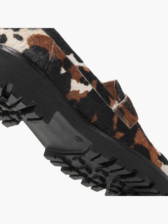 Δερμάτινα Γυναικεία Loafers σε Ταμπά Χρώμα