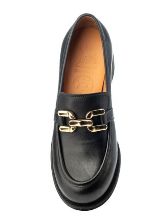 Δερμάτινα Γυναικεία Loafers σε Μαύρο Χρώμα