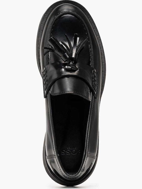 Δερμάτινα Γυναικεία Loafers σε Μαύρο Χρώμα