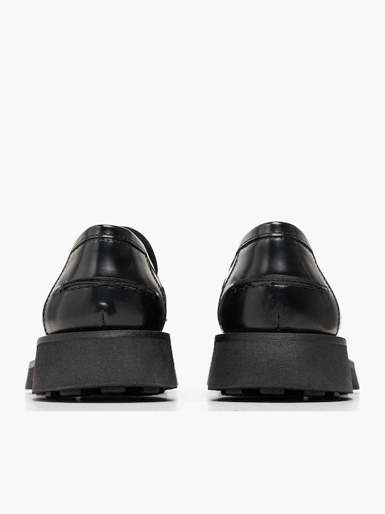 Δερμάτινα Γυναικεία Loafers σε Μαύρο Χρώμα