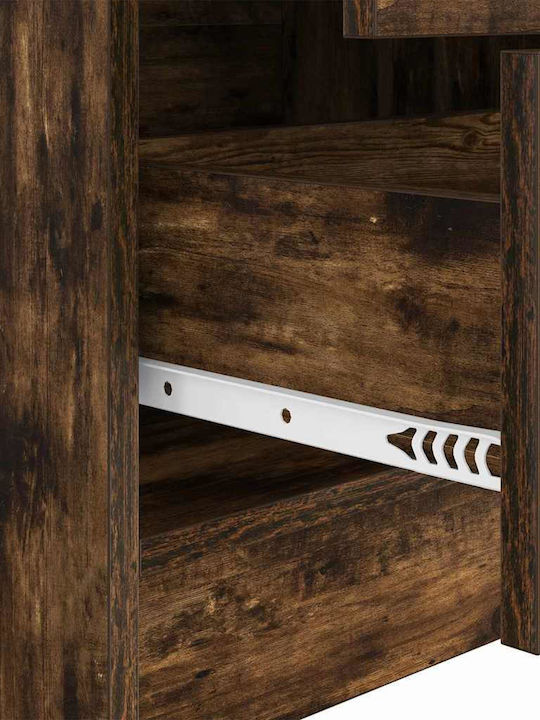 Desk Wooden with Bookshelf Smoked Oak 70x40x76cm