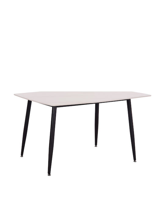 Rav Masă Sala de mese Marble White, Black 140x80x75buc