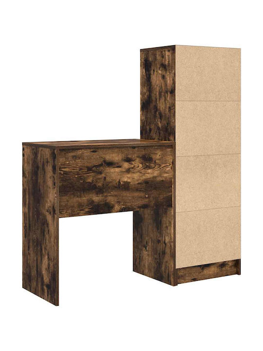 Desk Wooden with Bookshelf Smoked Oak 70x40x76cm