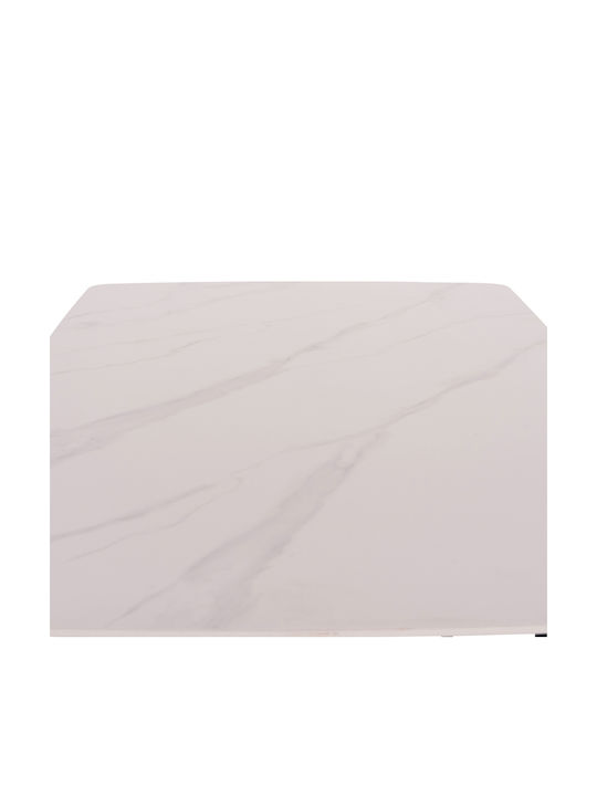 Rav Masă Sala de mese Marble White, Black 140x80x75buc