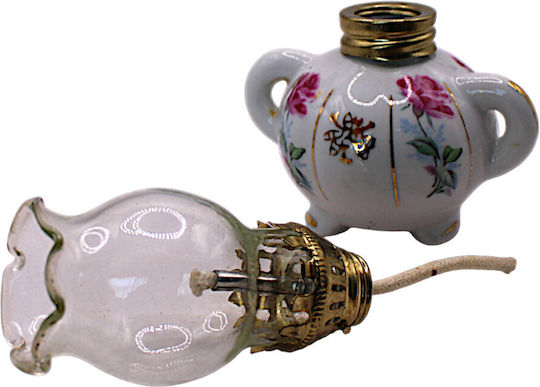 Vintage Mini Lampă Cu Ulei Ceramică Schiță 11.5cm 5dis65