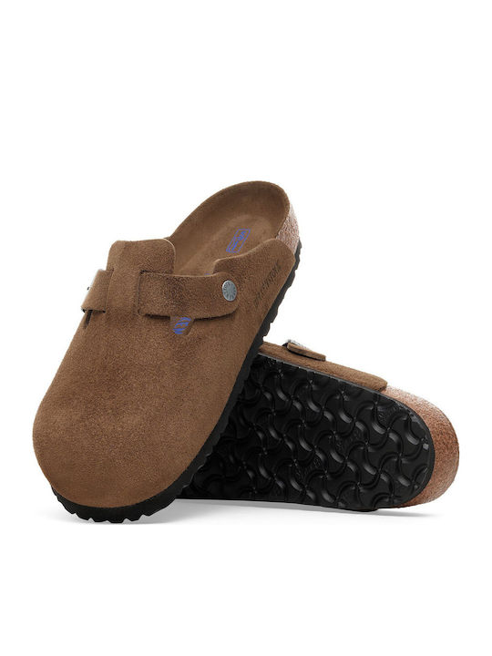 Men's Leather Slippers Regular Fit Brown