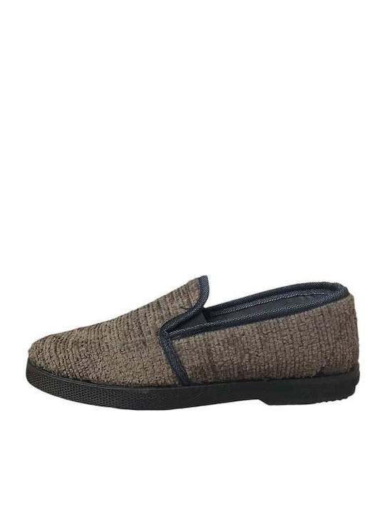 Greek Made Heel Enclosed Men's Slipper Gray