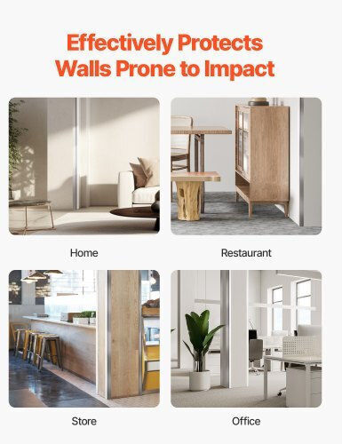 Wall Corner Protector Stainless Steel Vevor 38 X 38 X 2436 Mm Set 10 Metal Corner Protectors 304 Stainless Steel 90 Degree Edge Cutting Wall Protection Home Office Commercial Spaces 3m Tape