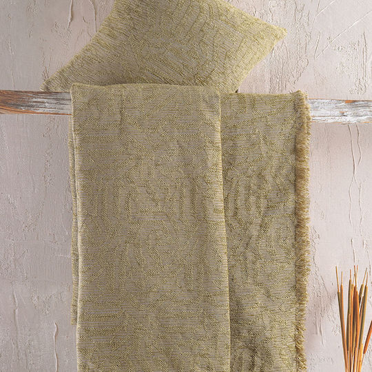 Rythmos Melie Sofa Throw 2 Seater Chenille 180x240cm Golden Olive