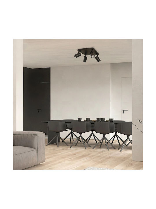 kelvo Ceiling Mount Light 26cm Black with Socket GU10