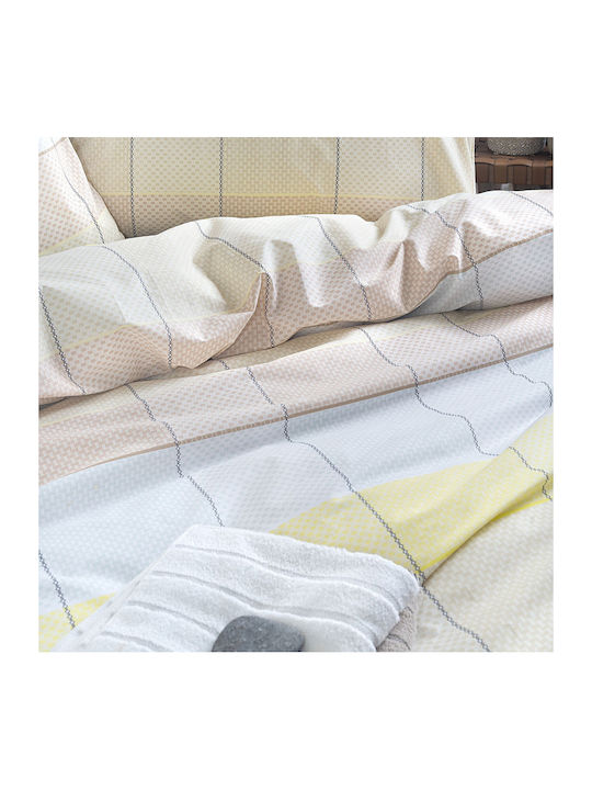 Rythmos Duvet Cover Set Single with Pillowcase 160x250 Colette Yellow-blue
