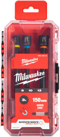 Milwaukee Μαγνητικά Καρυδάκια Μακριά Σετ 3τμχ