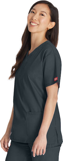 Dickies Signature Women's Red Medical Blouse Cotton and Polyester