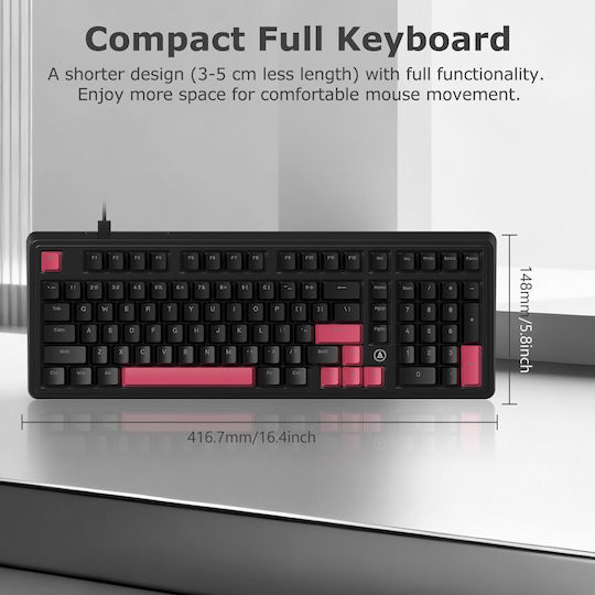 Ajazz AK980 Gaming Mechanical Keyboard with Custom Red switches and RGB lighting (English US)