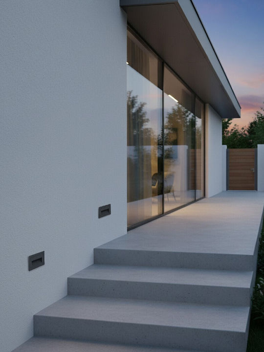 kelvo Stepart Wandmontierte Außenbeleuchtung LED IP65 3W mit Warmweißem Licht 10.5x4.5x6cm