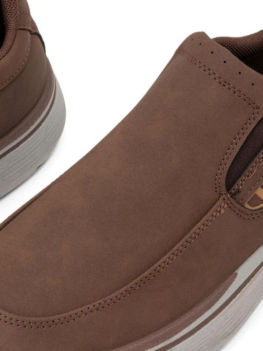 Ανατομικά Συνθετικό Δέρμα Ανδρικά Slip-On Καφέ