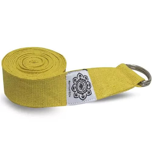 Колан За Йога Иманта Yoga Pilates Strap D-ring Памук Жълт XL 270смx4см