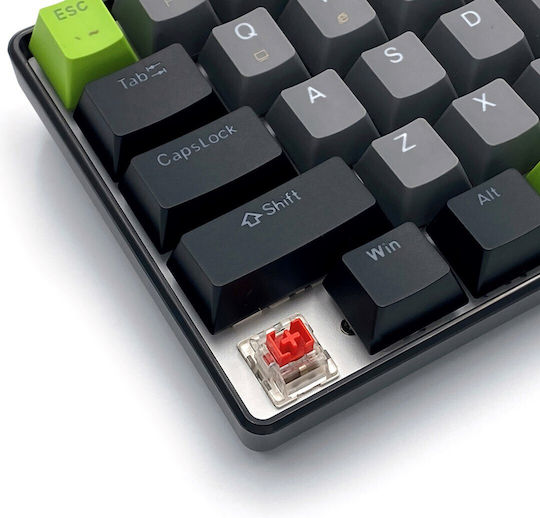 Media-Tech Red Core MX60 Gaming Mechanical Keyboard 60% with Cherry MX Red switches and RGB lighting (International English) Green/Grey/Black