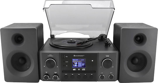 Soundmaster MCD1950SW Πικάπ με Direct Drive, Προενίσχυση και Ενσωματωμένα Ηχεία Μαύρο