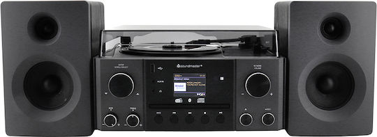 Soundmaster MCD1950SW Πικάπ με Direct Drive, Προενίσχυση και Ενσωματωμένα Ηχεία Μαύρο
