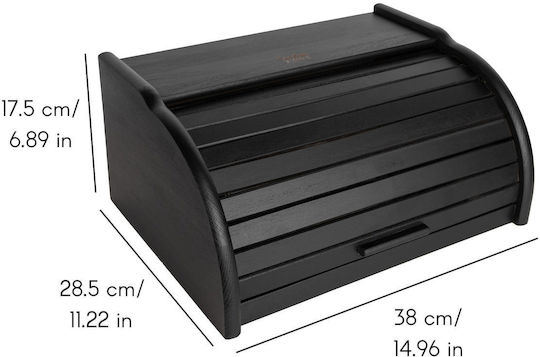 Creative Brotkasten mit Deckel Hölzernes Schwarz 38x28.5x17.5cm Creative Brotkasten mit Deckel Hölzernes Schwarz 38x28.5x17.5cm