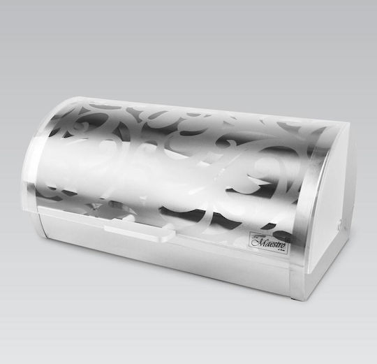 Maestro Ψωμιέρα με Καπάκι Inox Γκρι 36x16.5x22cm