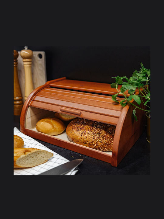 Creative Brotkasten mit Deckel Hölzernes Beige 38x28.5x17.5cm