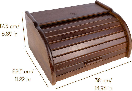 Creative Bread Box with Lid Wooden Brown 38x28.5x17.5cm