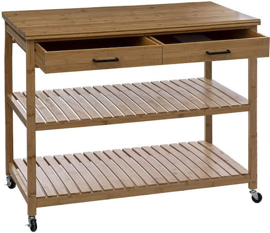 5Five Linha Τρόλεϊ Κουζίνας Ξύλινο 5 Θέσεων Μπεζ 108x60x90cm