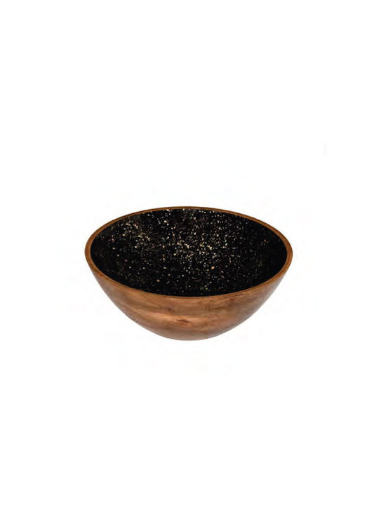 Prestige Serving Bowl Round Wooden Black with Diameter 25cm