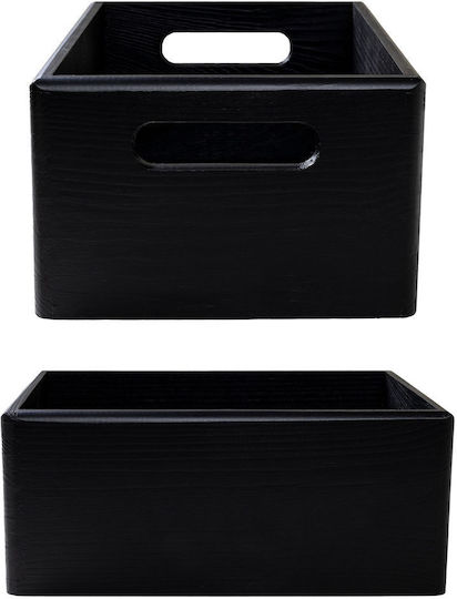 Creative Storage Basket Bamboo Black 30x20x13cm 1pcs