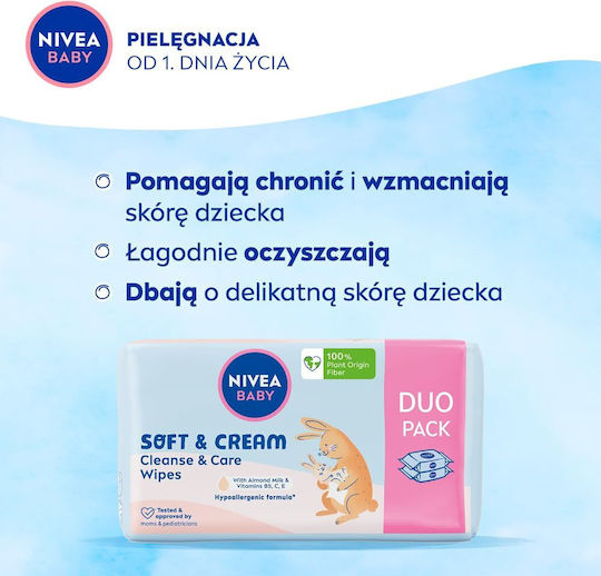 Nivea Soft Baby Wipes 2x57pcs