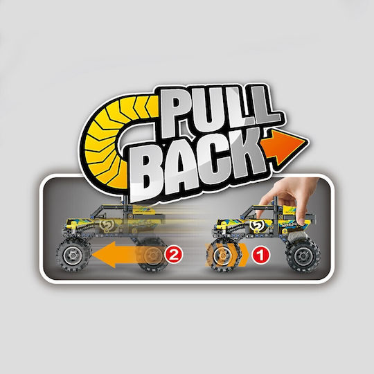 Qihui Mechanical Master - Yellow Pull Back Off-Road Modeling Figure Yellow 199 Pieces 19x14x10cm.
