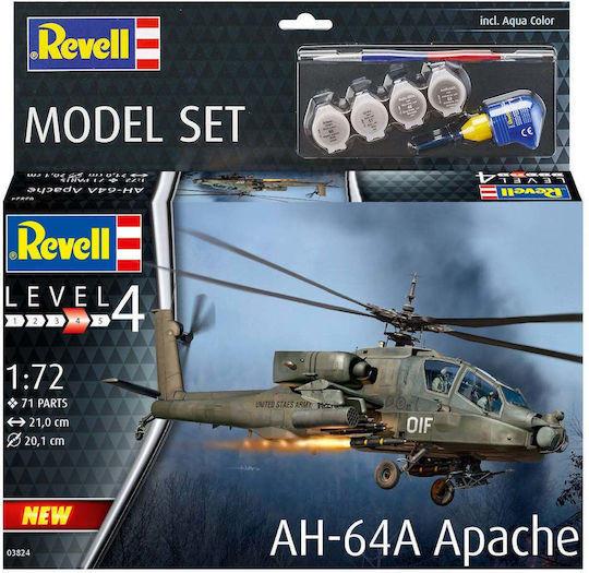Revell Φιγούρα Μοντελισμού Ελικόπτερο AH-64A Apache 71 Κομματιών σε Κλίμακα 1:72 21x20.1εκ.