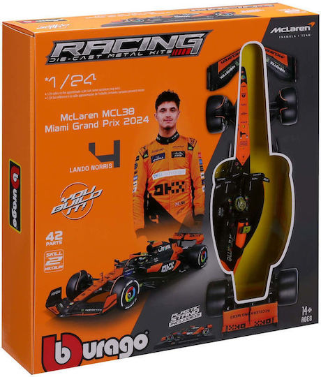 Bburago F1 Kit Mclaren Mcl38 Helmet #4 Norris 1:24 Scale Model Car