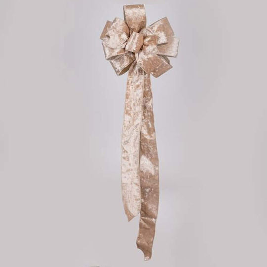 Κορυφή Φιόγκος Υφασμάτινη Ροζ 28x79cm