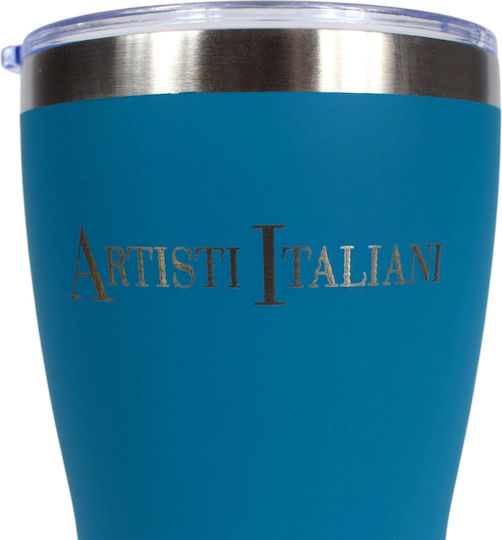 Nava Glass Thermos Stainless Steel / Plastic BPA Free 360ml Petrol with Straw