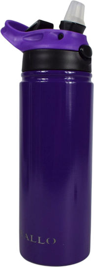 Nava we Care Edelstahl Thermosflasche 500ml Lila mit Stroh