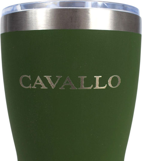 Nava Pahar Termos Oțel inoxidabil / Plastic Fără BPA 360ml Dark green cu Pai