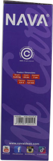 Nava we Care Edelstahl Thermosflasche 500ml Lila mit Stroh