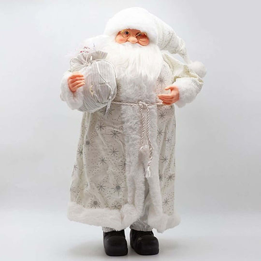 Dekorativer Weihnachtsmann Weiß aus Kunststoff 80cm