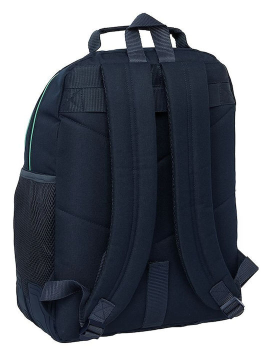 Real Madrid School Bag Trolley with Water Bottle Holder Blue 32 x 15 x 42cm