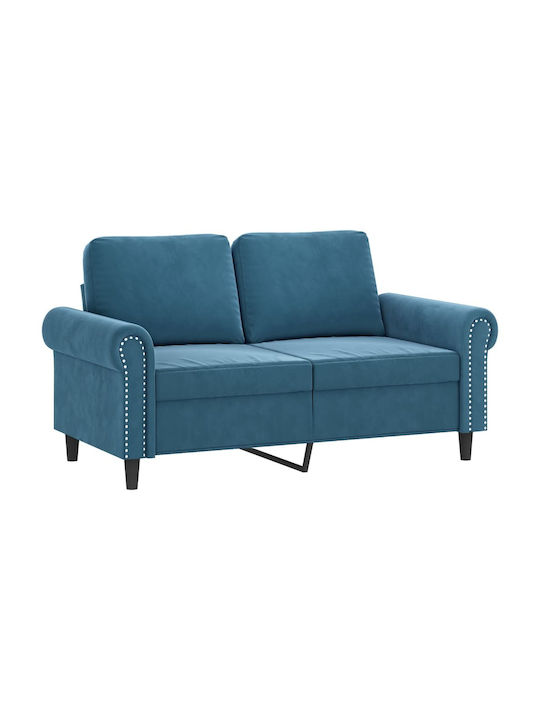 Living Room Furniture Set 3-Seater & 2-Seater & Stool Blue