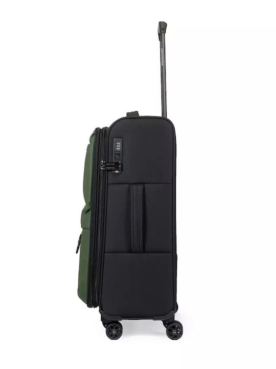 Newcom Travel Suitcases Fabric Green with 4 Wheels