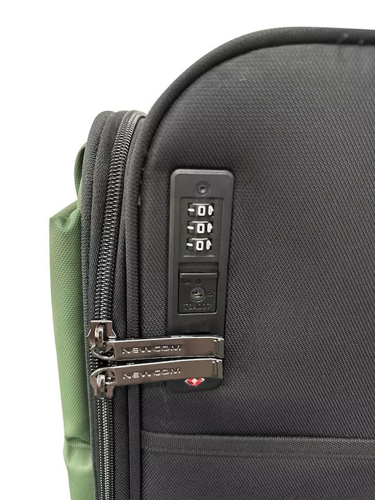 Newcom Travel Suitcases Fabric Green with 4 Wheels