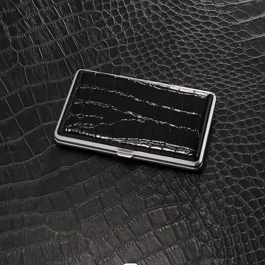 Cigarette Case 20 Slim Black Croco